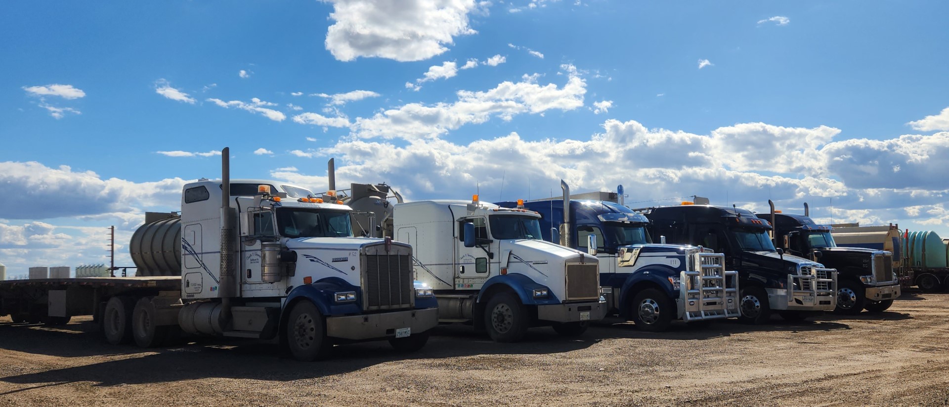 A lineup of equipment at Triple S Transport