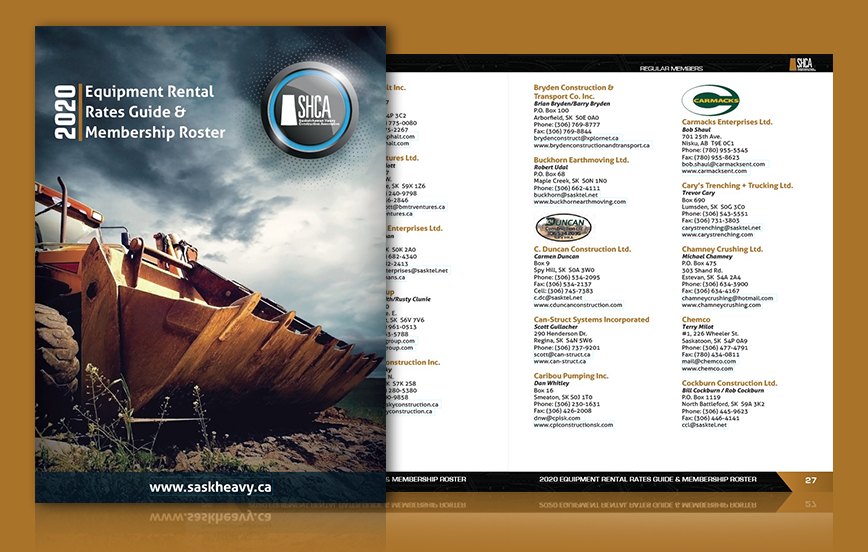 Update Your Information for the 2021 SHCA Equipment Rental Rates Guide & Membership Roster