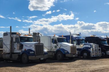 A lineup of equipment at Triple S Transport