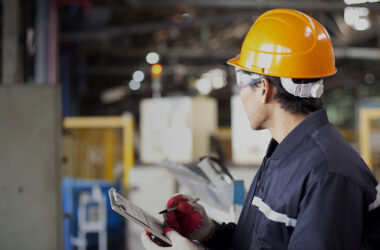 Portrait of asian engineer standing in the factory