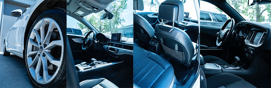 Closeup photos of freshly detailed car