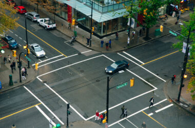Aerial view of intersection