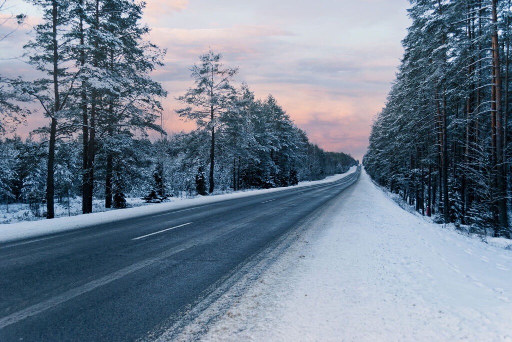 Highway in winter conditions