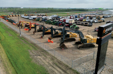 Rows of vehicles in Ritchie Bros. Auctioneers compound