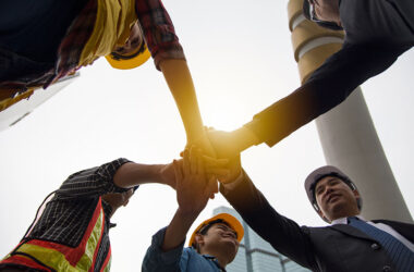 Hands put together to show unity and cooperation