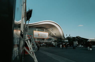 CONEXPO-CON/AGG banner affixed to the Las Vegas Convention Center