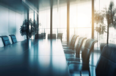Conference table and chairs in meeting room