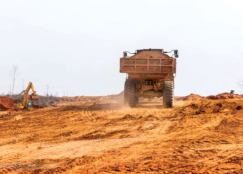 Truck on construction site
