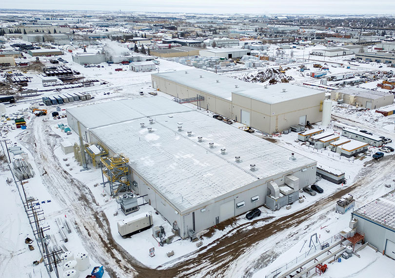 Exterior view of SRC’s Rare Earth Processing Facility during winter months