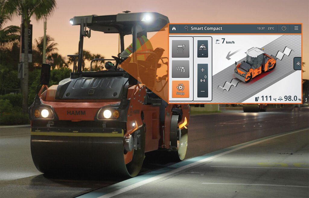 HAMM Smart Compactor with onscreen overlay