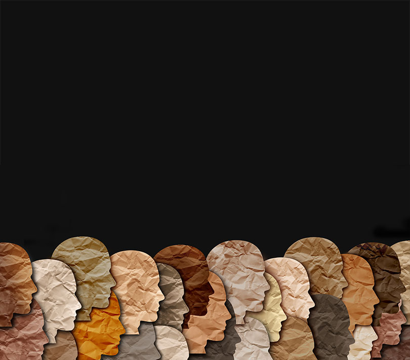 Collage of paper silhouettes