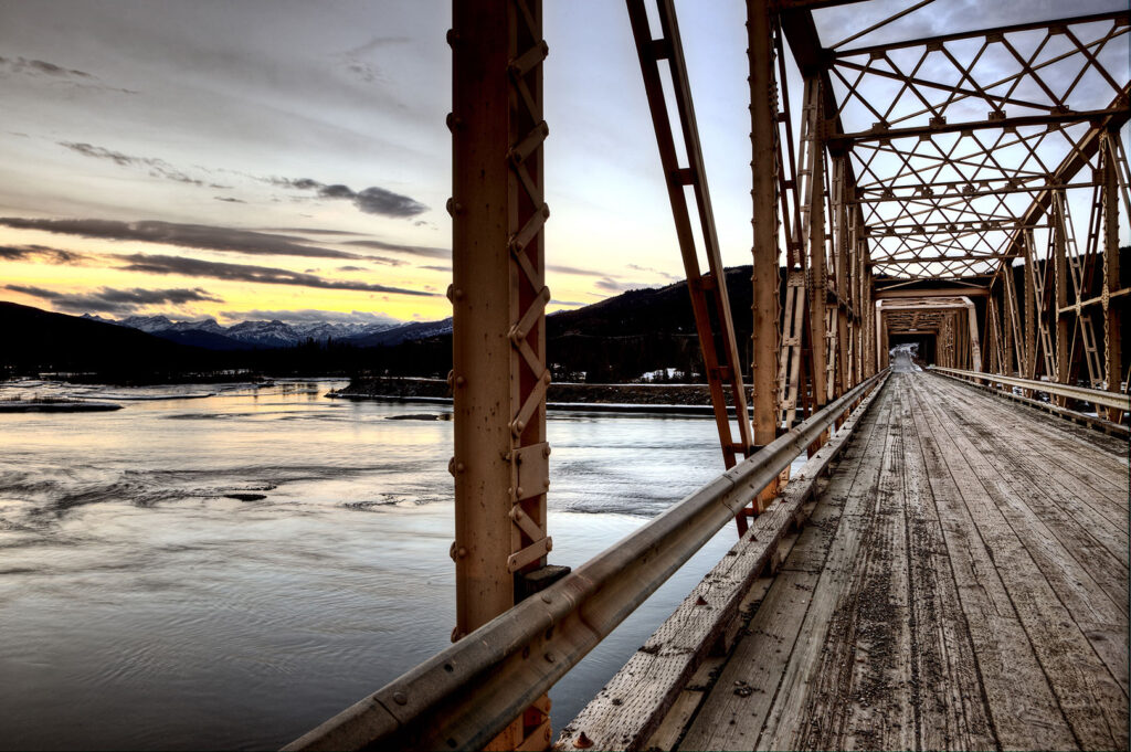 View of bridge over Saskatchewan River